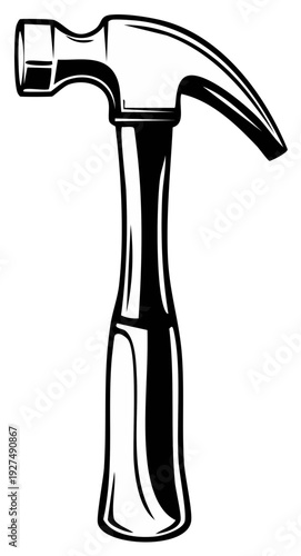 Classic claw hammer vector illustration handyman construction tool repair and carpentry graphic