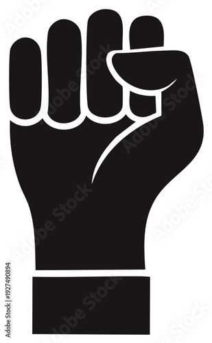 Raised Fist Silhouette Symbol of Resistance Solidarity Power Social Justice
