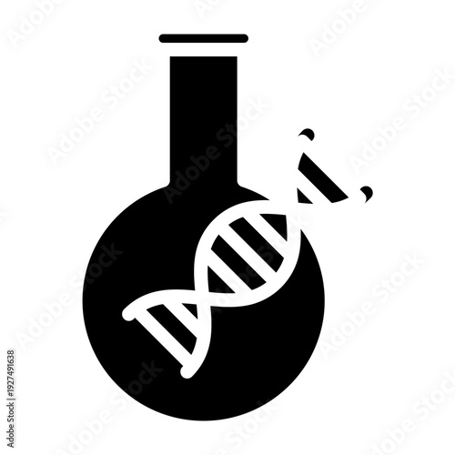 DNA Lab Test Vector Glyph Icon Design