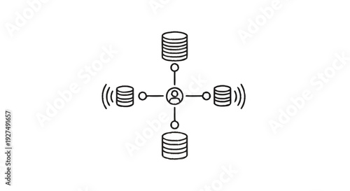 Centralized Network Hub Connecting Multiple Data Storage Units.
