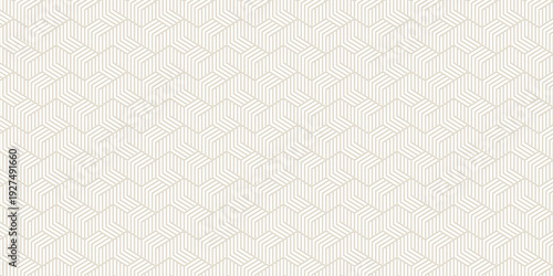 A seamless geometric pattern featuring interlocking isometric cube shapes forming a modern, symmetrical wallpaper design.