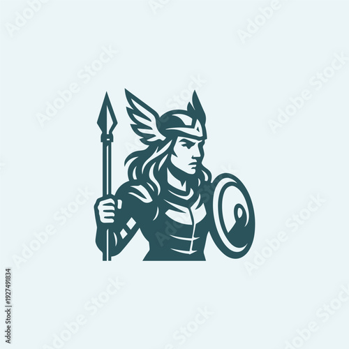 Modern Valkyrie Goddess Logo