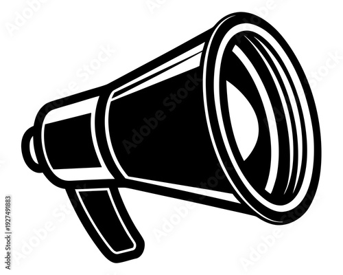 Megaphone icon silhouette vector illustration isolated on white background