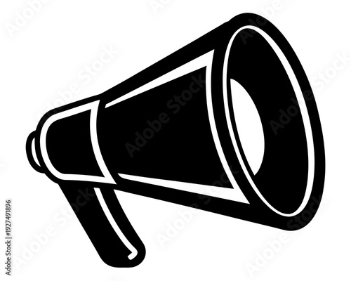 Megaphone icon silhouette vector illustration isolated on white background