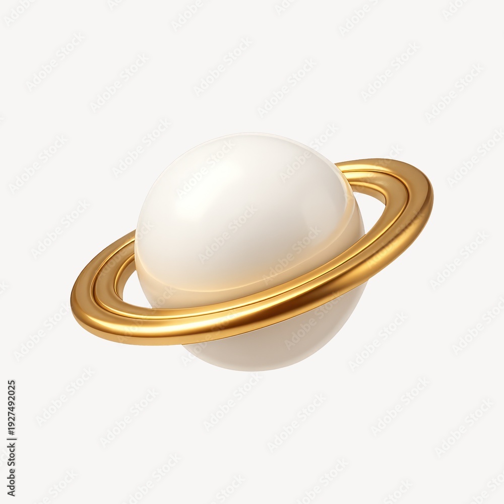 Fototapeta premium Golden ringed planet illustration