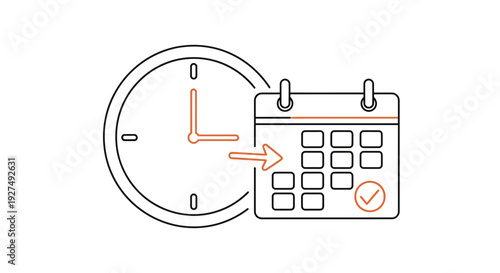 Calendar and Clock Time Management Concept.