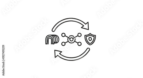 Circular Arrows Symbolizing Process and Security.