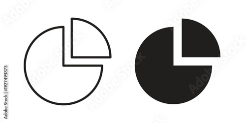 Pie chart icon suitable vector symbol for graphic design, logo, web site, social media