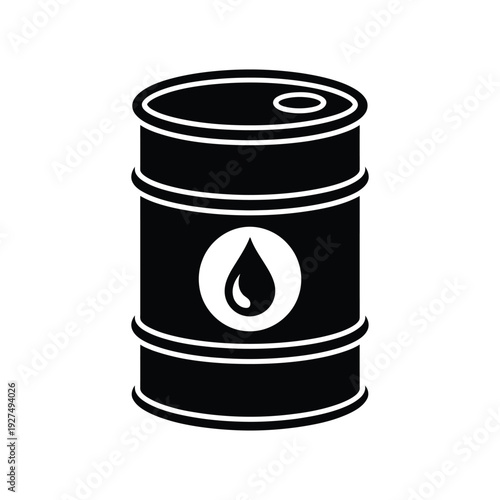 oil barrel silhouette icon, industrial oil drum vector illustration metal barrel liquid storage container fuel tank symbol isolated on transparent background for energy petroleum and industry design.