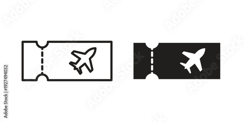 Plane Ticket icon suitable vector symbol for graphic design, logo, web site, social media