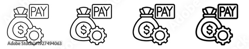 Net Pay  Icon Set Different Style Collection