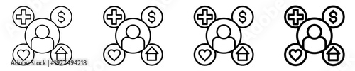 Employee Benefits  Icon Set Different Style Collection