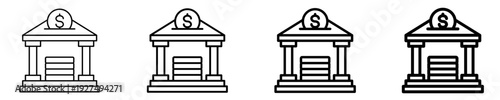 Bank Deposit  Icon Set Different Style Collection