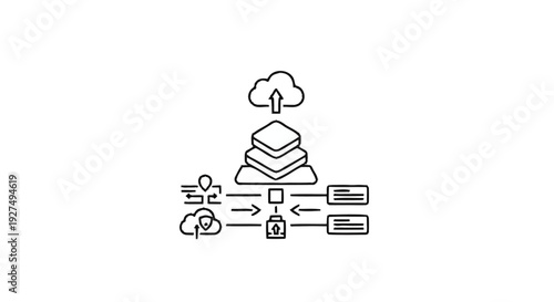 Cloud Computing Data Storage and Network Architecture Diagram.