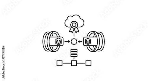 Cloud Computing Data Storage and Network Architecture Diagram.