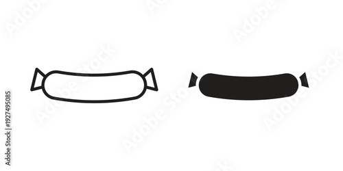 Sausage icon suitable vector symbol for graphic design, logo, web site, social media