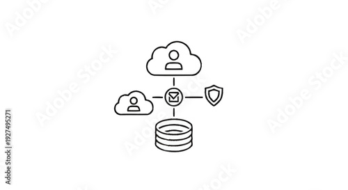 Cloud Computing Data Storage and Security Network Diagram.