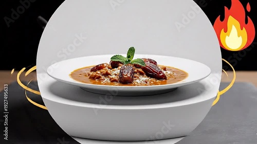 Hands Placing Sweet Medjool Dates into Bowl with Mint