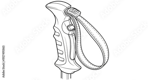 Crampon with Strap and Buckle Detail.