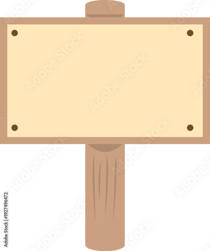 シンプルな木の伝言板・掲示板イラスト素材