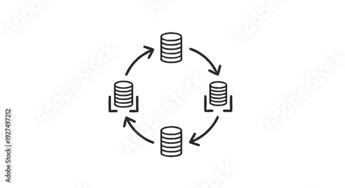 Circular Flow Diagram of Data Stacks with Arrows.