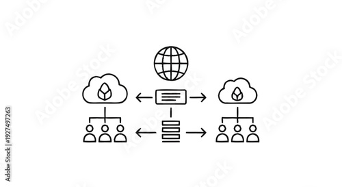 Cloud Computing Network Architecture Diagram with Users and Servers.