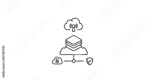 Cloud Computing Network Security and Data Storage Concept.