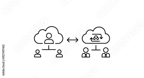 Cloud Computing Network Connecting People and Data.