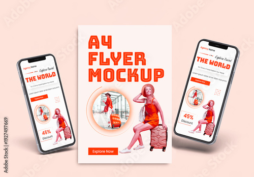 Modern Marketing Flyer with Mobile Screen Mockup