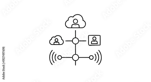 Cloud Computing Network Diagram with User Connections.