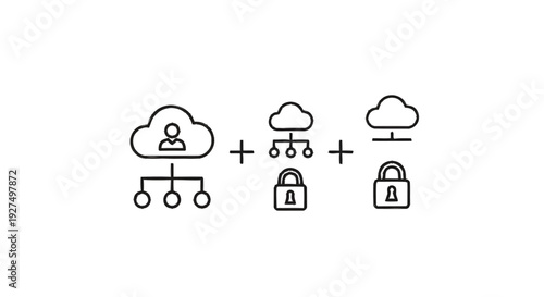 Cloud computing security and user access management concept.