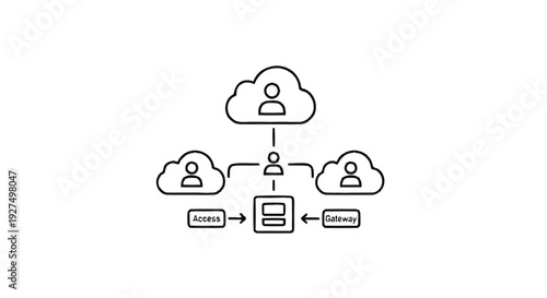 Cloud Computing Network Diagram with User Connections.