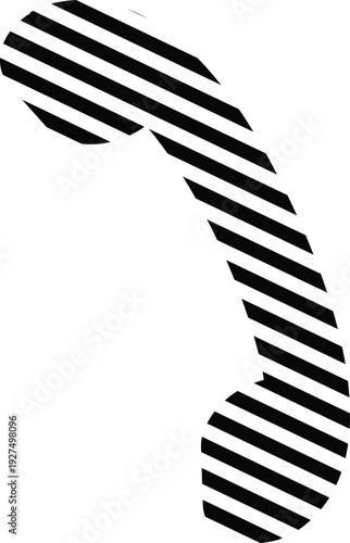 Vector Striped Telephone Handset Icon Vector Illustration