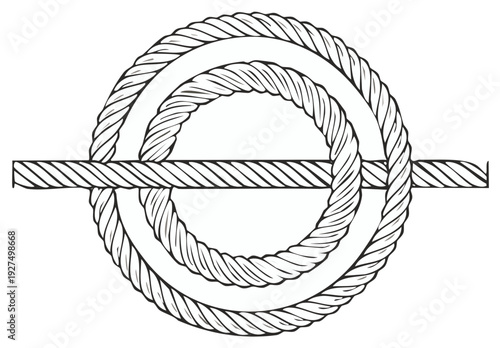 Illustration of a nautical rope knot design with interwoven elements