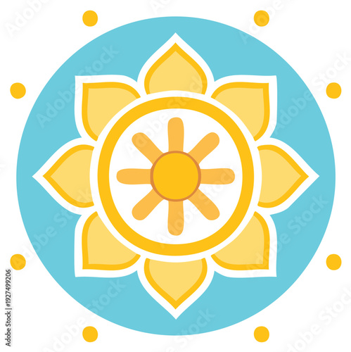 Dharma Wheel Symbol Graphic Element Buddhist Tradition Illustration