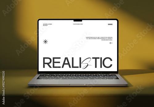 Realistic Laptop Screen Mockup for Website Presentation
