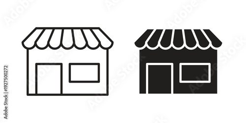 Franchise icon in black solid style. linear symbol.