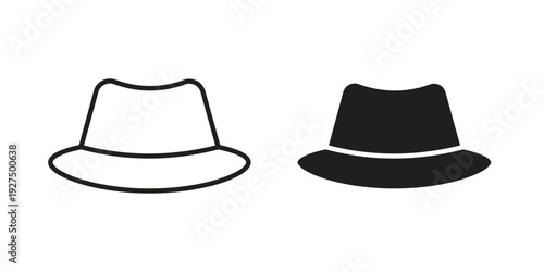 Hat icon in black solid style. linear symbol.