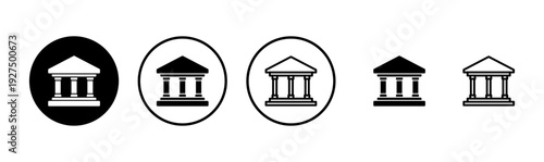 Bank icon logo design. Bank sign and symbol, museum, university