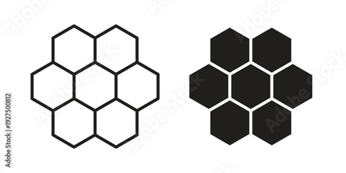Honeycombs icon in black solid style. linear symbol.
