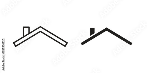 Home roof icon in black solid style. linear symbol.