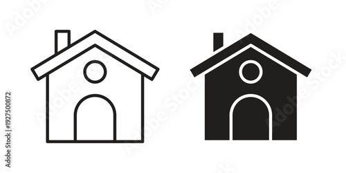 House icon in black solid style. linear symbol.