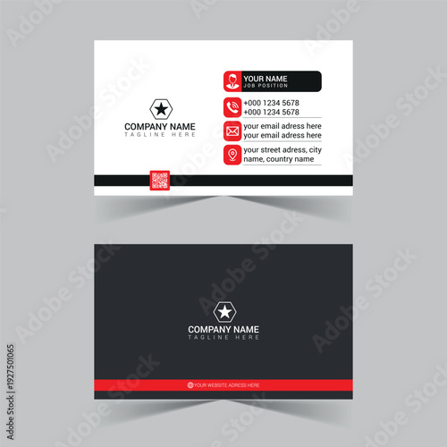 Modern professional business card template with orange accents