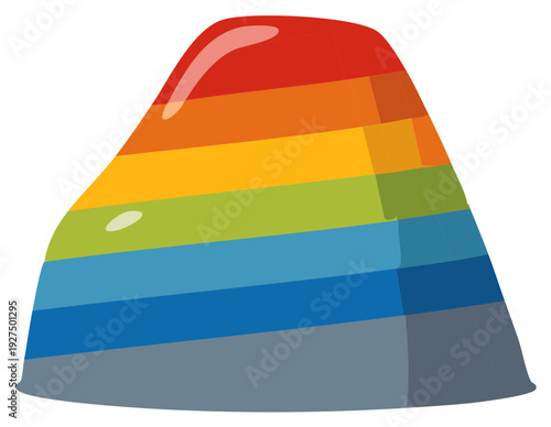 Colorful Layered Gelatin Dessert Art Illustration Rainbow Sweet Treat Vector