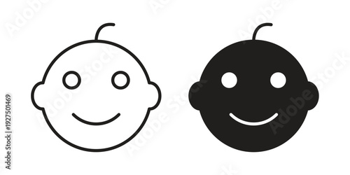 Kids and child friendly icon in black solid style. linear symbol.