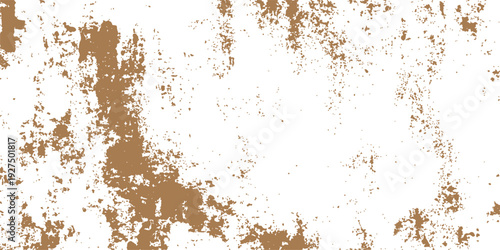 A weathered vintage background featuring a rough brown surface with aged metal textures, rusty paint patterns, and a dirty grunge effect on an old antique wall