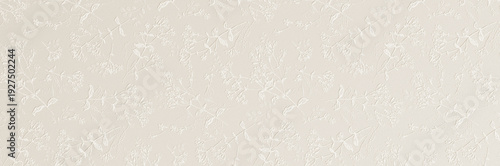 Schilderij op canvas A subtle white embossed floral pattern with delicate leaves and blossoms creating an elegant textured wallpaper background