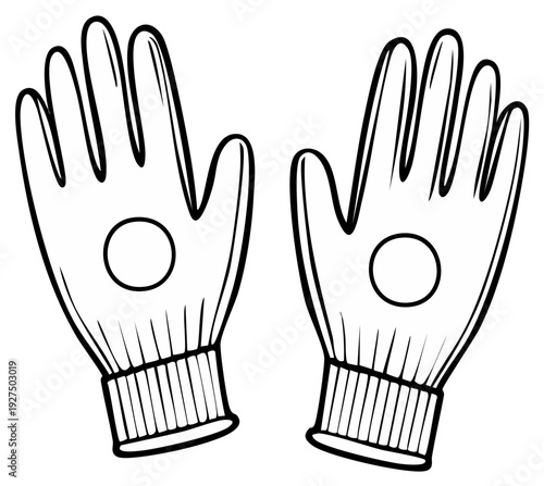 Pair of Gardening Gloves Cartoon Illustration