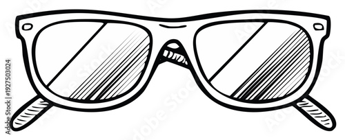 Sunglasses Illustration Black and White Vector Art Graphic Summer Accessory
