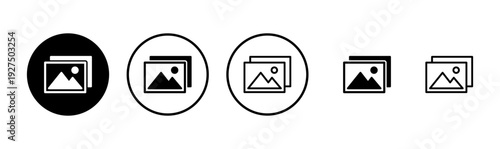Picture icon logo design. photo gallery sign and symbol. image icon